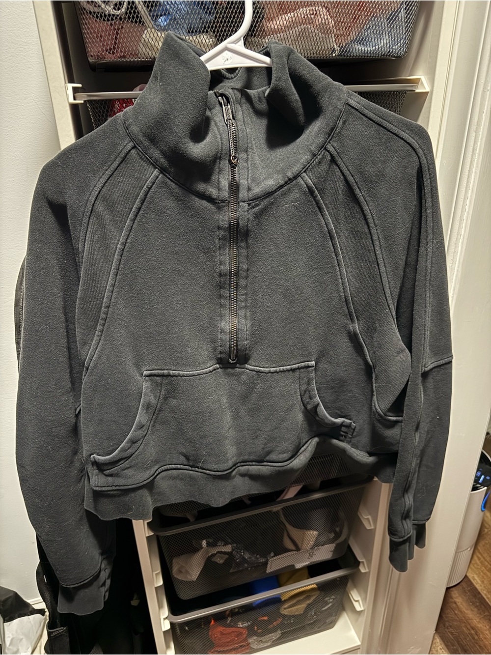lululemon athletica Charcoal Black Half-Zip Cropped Hoodie